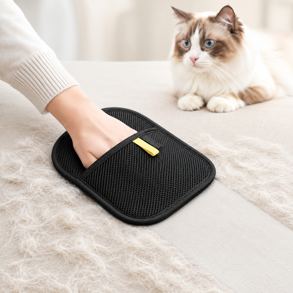 Reusable Pet Hair Remover Mitt | Washable Lint & Fur Glove